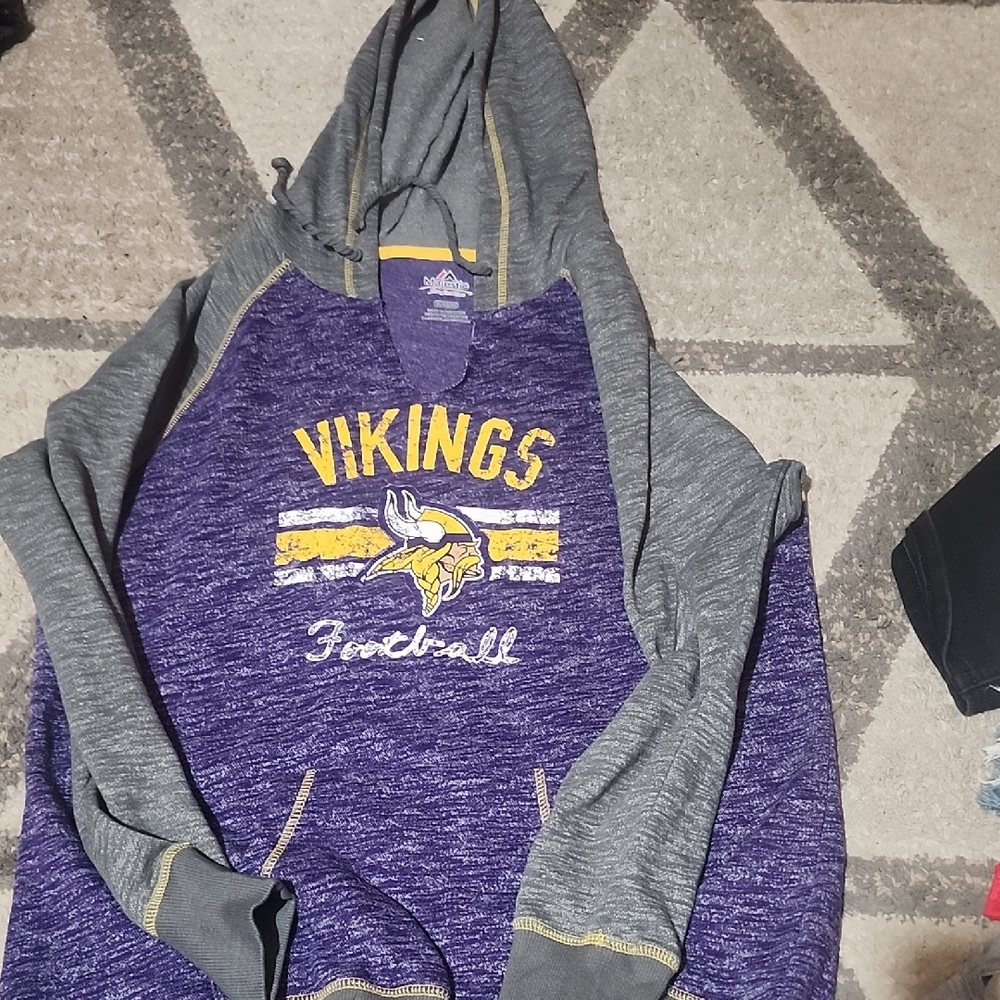 Vikings Purple & Gray Hooded Sweatshirt - Team Football Pullover